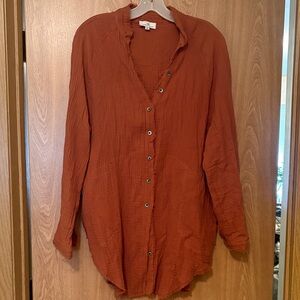 Women's Terracotta Button Down Shirt